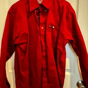 Men's Red Button-Up Shirt